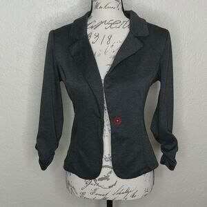 Auline Collection Single Button Blazer Gray Size M